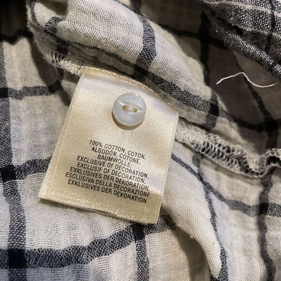 Anthropologie‎ Floreat Embroidered Plaid Long Sleeve Tunic Top Size Large Gauzey - Picture 6 of 6